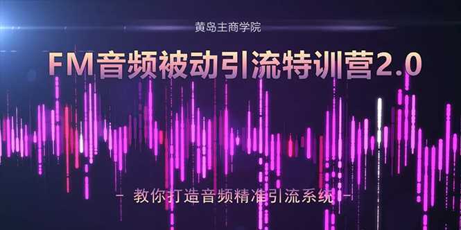 图片[1]-黄岛主·FM音频引流特训营2.0：独家引流模式，单账号50W+播放量，轻松变现-课程网