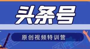 头条号原创视频特训营,带你玩转短视频,新号10天日收益破250+-课程网