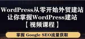 WordPress建站教程,从零开始搭建外贸网站,掌握GoogleSEO流量获取-课程网