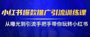 小红书怎么推广,小红书爆款推广引流训练课12.0,手把手带你玩转小红书-课程网