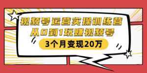 视频号运营实操训练营:从0到1玩赚视频号,3个月变现20万-课程网