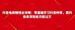 抖音电商赚钱全攻略:零基础学习抖音种草,靠抖音卖货轻松月薪过万-课程网