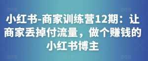 小红书-商家训练营12期:让商家丢掉付流量,做个赚钱的小红书博主-课程网