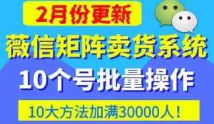 微信矩阵卖货系统,多线程批量养10个微信号,10种加粉落地方法,快速加满3W人卖货!-课程网