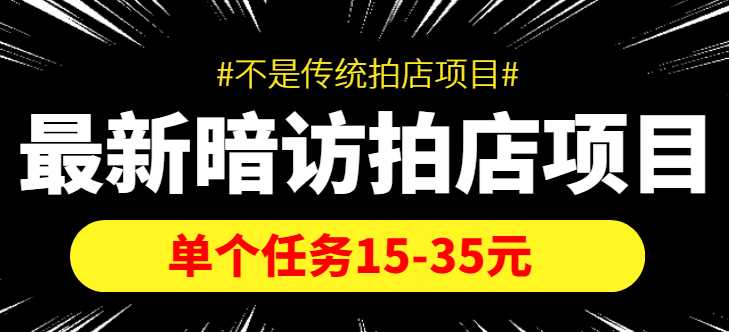 最新暗访拍店信息差项目,单个任务15-35元(不是传统拍店项目)-课程网