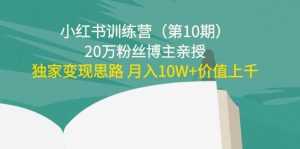 小红书训练营(第10期)20万粉丝博主亲授:独家变现思路 月入10W+价值上千-课程网