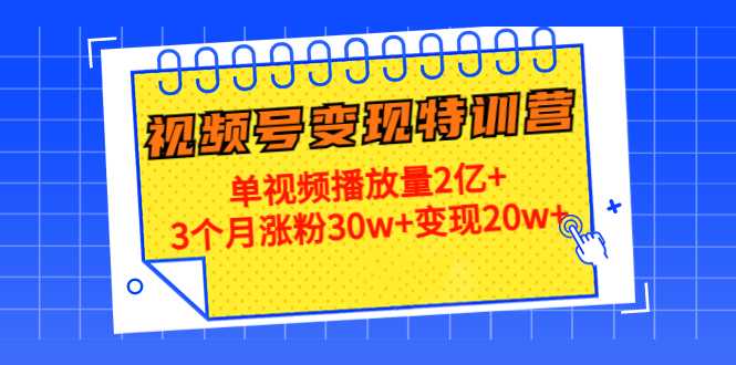 21天视频号变现特训营:单视频播放量2亿+3个月涨粉30w+变现20w+(第14期)-课程网