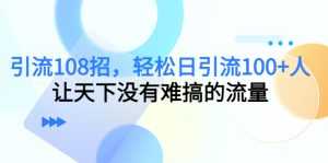 引流108招,轻松日引流100+人,让天下没有难搞的流量-课程网