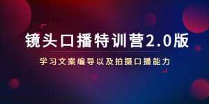 镜头口播特训营2.0版,学习文案编导以及拍摄口播能力(50节课时)-课程网