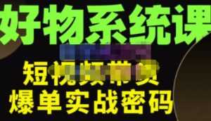 大嘴·好物短视频带货解析,学完你将懂的短视频带货底层逻辑,做出能表现的短视频-课程网