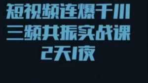短视频连爆千川三频共振实战课,针对千川如何投放,视频如何打爆专门讲解-课程网