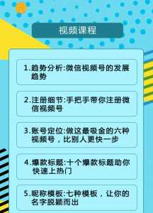 视频号运营实战课2.0，目前市面上最新最全玩法，快速吸粉吸金（10节视频）-课程网