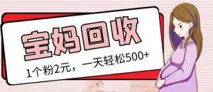 最新小红书母婴号宝妈粉回收项目,1个粉2元,一天轻松500+案例分享【粉丝包回收】-课程网