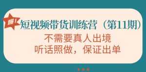 视频带货训练营,不需要真人出境,听话照做,保证出单(第11期)-课程网